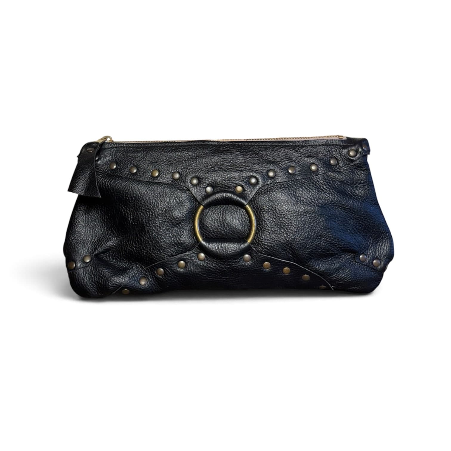 E.D.E Zipper Clutch in Midnight Black